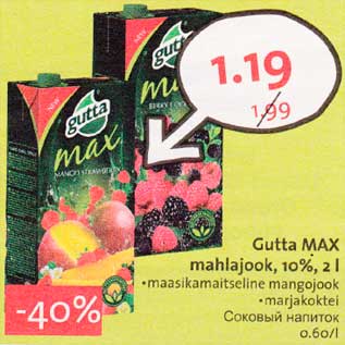 Allahindlus - Gutta MAХ mahlajook, 10%, 2l