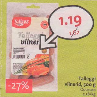 Allahindlus - Talleggi viinerid, 500 g