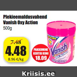 Allahindlus - Plekieemaldusvahend Vanish Oxy Action 500g