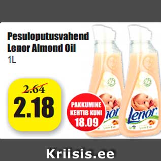 Allahindlus - Pesuloputusvahend Lenor Almond Oil 1L