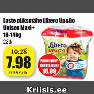 Allahindlus - Laste püksmähe Libero Up&Go