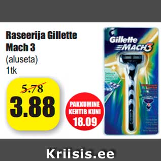 Allahindlus - Raseerija Gillette Mach 3