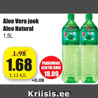 Allahindlus - Aloe Vera jook Aleo Natural 1,5L