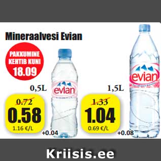 Allahindlus - Mineraalvesi Evian