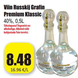 Allahindlus - Viin Russkij Grafin Premium Klassic