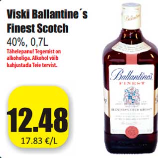 Allahindlus - Viski Ballantine´s Finest Scotch