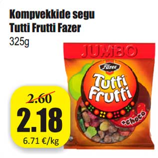 Allahindlus - Kompvekkide segu Tutti Frutti Fazer 325g