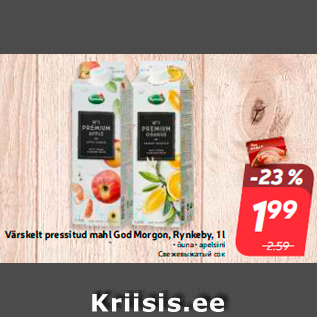 Allahindlus - Värskelt pressitud mahl God Morgon, Rynkeby, 1 l