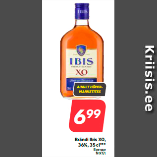 Allahindlus - Brändi Ibis XO, 36%, 35 cl***