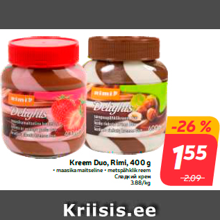 Allahindlus - Kreem Duo, Rimi, 400 g