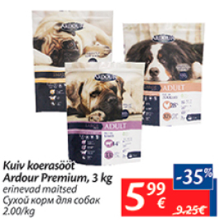 Allahindlus - Kuiv koerasööt Ardour Premium, 3 kg