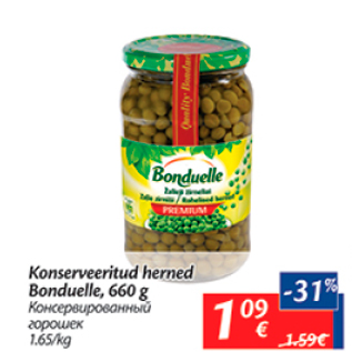 Allahindlus - Konserveeritud herned Bonduelle, 660 g