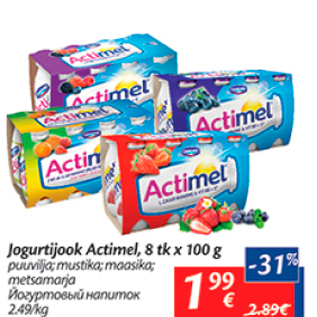 Allahindlus - Jogurtijook Actimel, 8 tk x 100 g