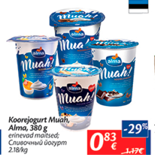 Allahindlus - Koorejogurt Muah, Alma 380 g