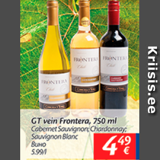 Allahindlus - GT vein Frontera, 750 ml