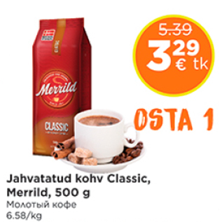 Allahindlus - Jahvatatud kohv Classic, Merrild, 500 g