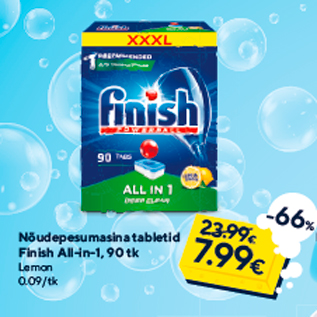 Allahindlus - Nõudepesumasina tabletid Finish All-in-1, 90 tk Lemon