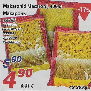 Allahindlus - Makaronid Macaroni