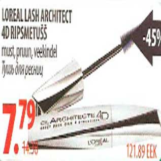 Allahindlus - Loreal Lash Architect 4D ripsmetušš