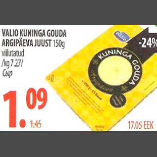 Allahindlus - Valio Kuninga Gouda Argipäeva juust