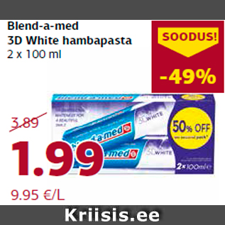 Allahindlus - Blend-a-med 3D White hambapasta