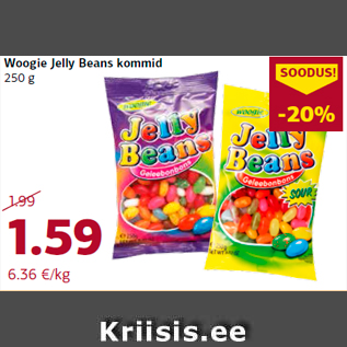 Allahindlus - Woogie Jelly Beans kommid 250 g