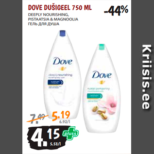 Allahindlus - DOVE DUŠIGEEL 750 ML