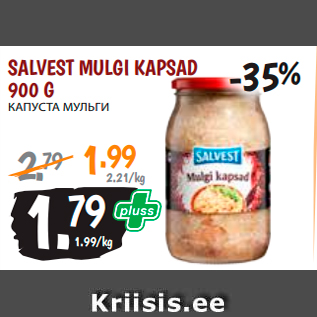 Allahindlus - SALVEST MULGI KAPSAD 900 G