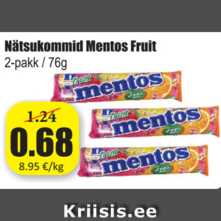 Allahindlus - Nätsukommid Mentos Fruit