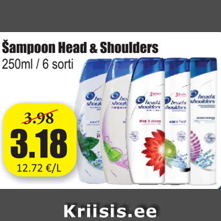 Allahindlus - Šampoon Head & Shoulders