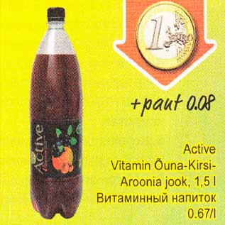 Allahindlus - Active Vitamin Õuna-Kirsi- Аrооniа jook, 1,5 l