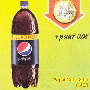 Allahindlus - Pepsi Cola, 2,5 l