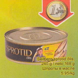 Allahindlus - Seilberg sprotid õlis, 240 g/neto 168 g