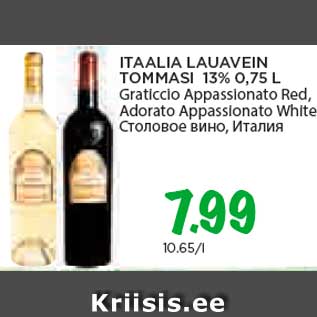 Allahindlus - ITAALIA LAUAVEIN TOMMASI 13% 0,75 L