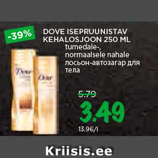 Allahindlus - DOVE ISEPRUUNISTAV KEHALOSJOON 250 ML