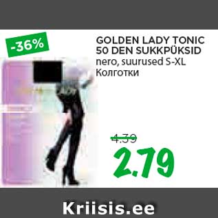 Allahindlus - GOLDEN LADY TONIC 50 DEN SUKKPÜKSID