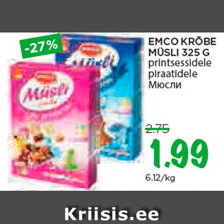 Allahindlus - EMCO KRÕBE MÜSLI 325 G