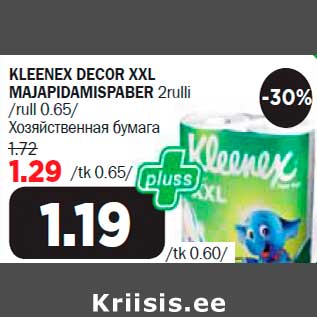 Allahindlus - KLEENEX DECOR XXL MAJAPIDAMISPABER 2rulli