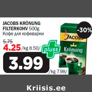 Allahindlus - JACOBS KRÖNUNG FILTERKOHV 500g