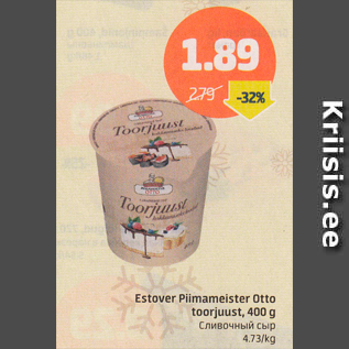 Allahindlus - Estover Piimameister Otto toorjuust, 400 g