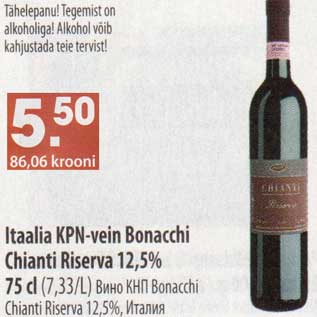 Allahindlus - Itaalia KPN-vein Bonacchi Chianti Riserva