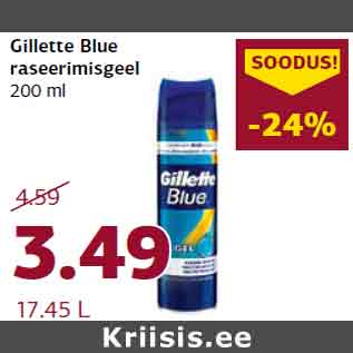 Allahindlus - Gillette Blue raseerimisgeel 200 ml