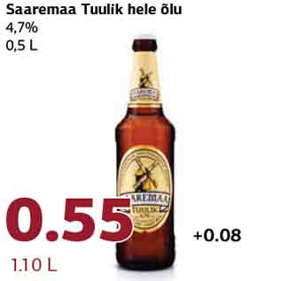 Allahindlus - Saaremaa Tuulik hele õlu 4,7% 0,5 L