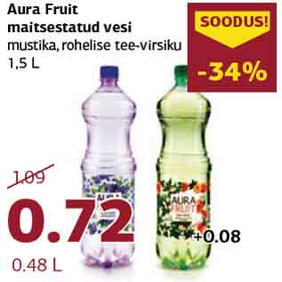 Allahindlus - Aura Fruit maitsestatud vesi