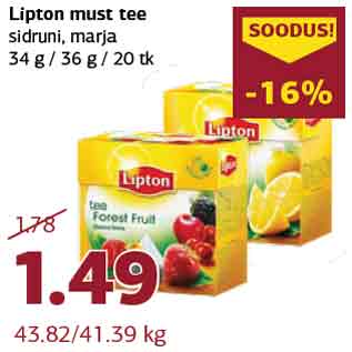 Allahindlus - Lipton must tee