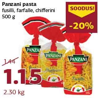 Allahindlus - Panzani pasta