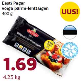 Allahindlus - Eesti Pagar võiga pärmi-lehttaigen 400 g