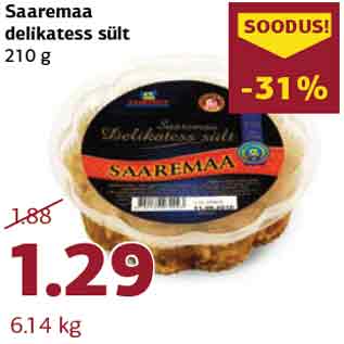 Allahindlus - Saaremaa delikatess sült 210 g