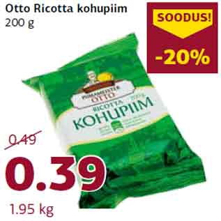 Allahindlus - Otto Ricotta kohupiim 200 g