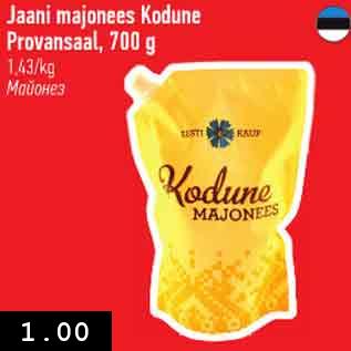 Allahindlus - Jaani majonees Kodune Provansaal, 700 g